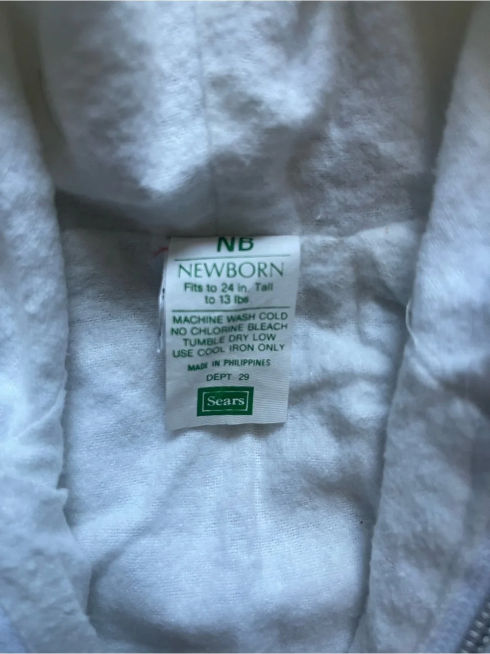 Sears White Newborn Hooded Baby Jacket